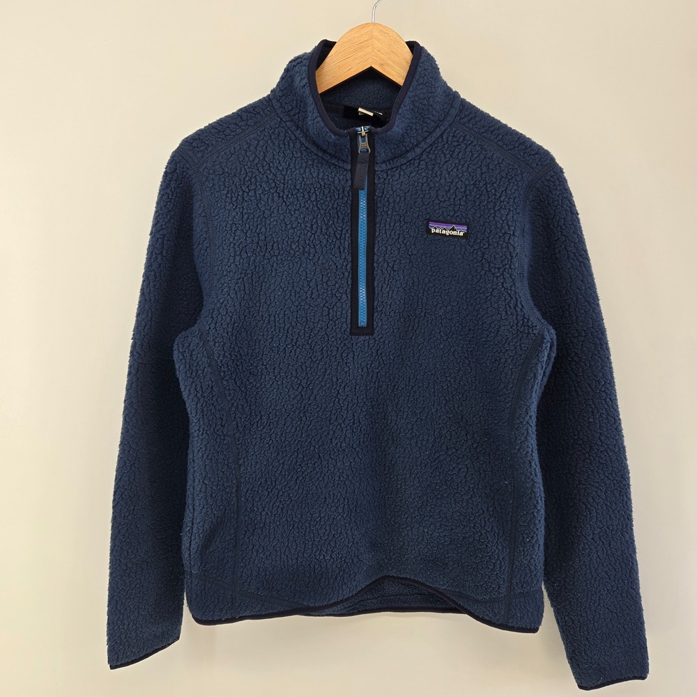 Patagonia Los Gatos 1/4 Zip Women M Stone Blue Fleece Pullover 22815 FA18